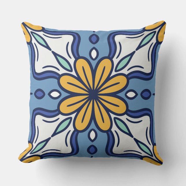 Cojín Decorativo Mediterranean Talavera Tile Pillow (Anverso)