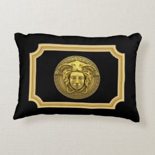 Cojín Decorativo Medusa Dorada Diseñador Romano