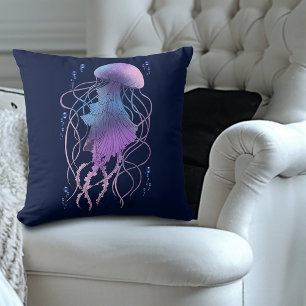Cojín Decorativo Medusa Etérea Violeta Azul