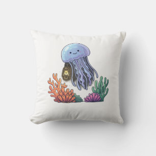 Cojín Decorativo Medusa Linterna Oceánica