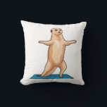 Cojín Decorativo Meerkat at Fitness Stretching exercise<br><div class="desc">This design is the perfect gift for a birthday,  Christmas and other celebrations. It is suitable for women,  men and kids.</div>