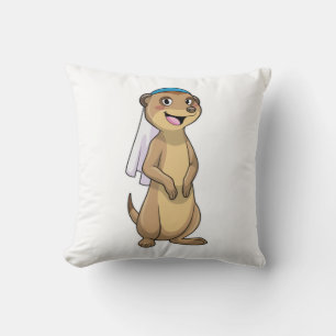 Cojín Decorativo Meerkat como novia con velo