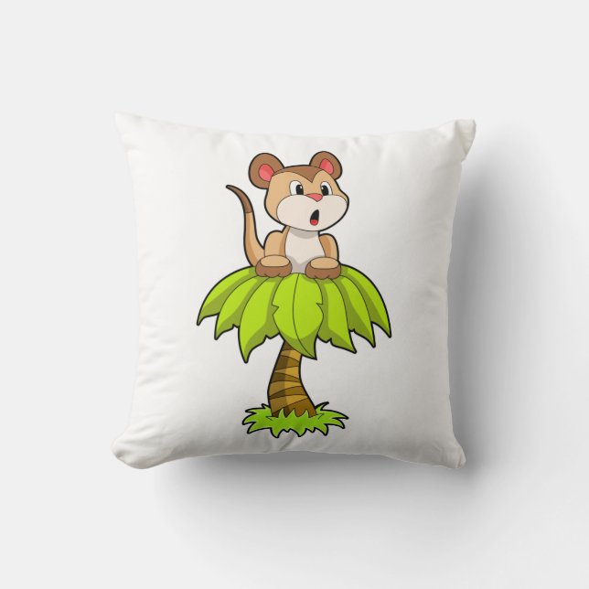 Cojín Decorativo Meerkat con árbol (Anverso)