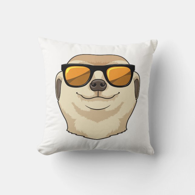 Cojín Decorativo Meerkat con gafas de sol (Anverso)