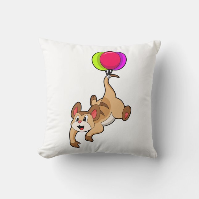 Cojín Decorativo Meerkat con globo (Anverso)