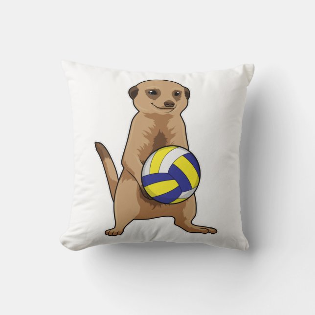 Cojín Decorativo Meerkat con voleibol (Anverso)