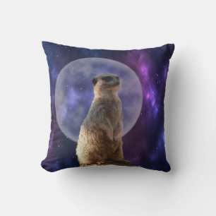 Cojín Decorativo Meerkat En Blue Moonlight Night Watch