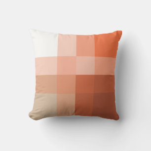 Cojín Decorativo Mega plaid de mediados del siglo - taupe y coral