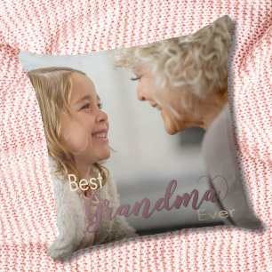 Cojín Decorativo Mejor Abuela del Mundo Foto Corazón