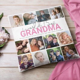 Cojín Decorativo Mejor Abuela del Mundo | Fotocolage