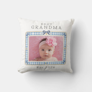 Cojín Decorativo Mejor Abuela Est Fecha Personalizada Foto Bonita E