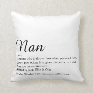 Cojín Decorativo Mejor Abuela, guión de definición de abuela