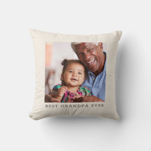 Cojín Decorativo Mejor Abuelo del Mundo Foto de Familia Día del Pad