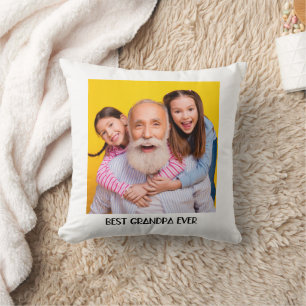 Cojín Decorativo Mejor Abuelo del Mundo Foto Simple Abuelo