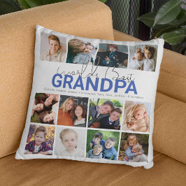 Cojín Decorativo Mejor Abuelo del Mundo | Fotocolage