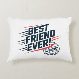 Cojín Decorativo Mejor amigo, diseño de texto aprobado