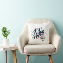 Cojín Decorativo Mejor amigo, diseño de texto aprobado