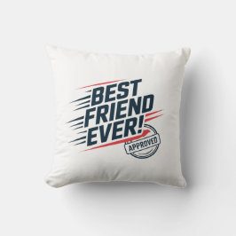 Cojín Decorativo Mejor amigo, diseño de texto aprobado