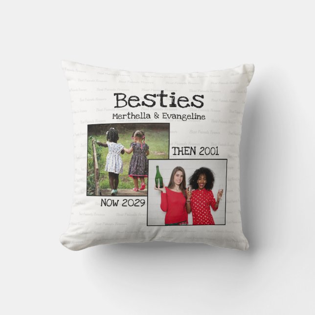 Cojín Decorativo ***Mejor amigo para foto de BFF 2 personalizado (Anverso)