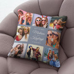 Cojín Decorativo MEJOR AMIGOS Collage de fotos de Instagram con gui<br><div class="desc">Personalizado Besties Photo pillow mostrando sus propios nombres personalizados en un collage de fotos con Insta amigable. Un regalo perfecto para un regalo de graduación de keepsake o una dulce sorpresa de cumpleaños para tu mejor amigo para siempre. Esta es la versión azul polvorienta.</div>