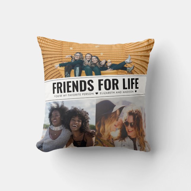 Cojín Decorativo Mejor Amigos Modernos Para La Vida BFF Bestis 3 Fo (Anverso)