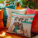 Cojín Decorativo Mejor Amigos para siempre | Bandas modernas BFF 4<br><div class="desc">Un gran regalo para tu(s) bestias(s). Collage de 4 fotos, fuentes modernas y rayas costeras de verano de moda se unen en este alegre y divertido diseño. Agregue la redacción de su personalizado a este diseño utilizando los cuadros "Editar esta plantilla de diseño" situados en la parte derecha del elemento,...</div>