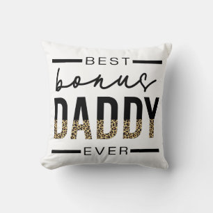 Cojín Decorativo Mejor Bono Papi Ever Leopargraphy Typography