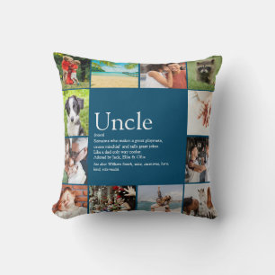 Cojín Decorativo Mejor Collage de fotos de diversión de mi tío mode