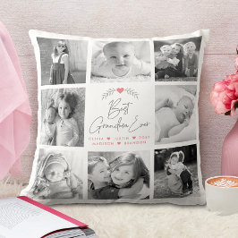 Cojín Decorativo Mejor Collage de fotos de escritura moderna de la 