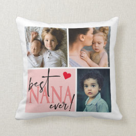 Cojín Decorativo Mejor Collage de fotos Nana Ever