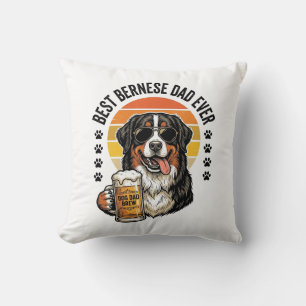 Cojín Decorativo Mejor diseño de camiseta de cerveza para perro vin