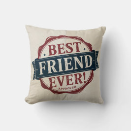 Cojín Decorativo Mejor diseño de texto aprobado por Amigo