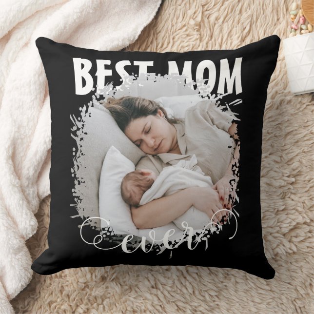 Cojín Decorativo Mejor foto de mamá de todos los tiempos (Manta)