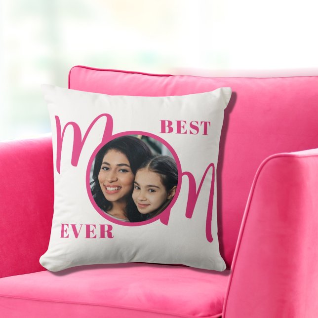 Cojín Decorativo Mejor foto de mamá nunca rosa (Subido por el creador)