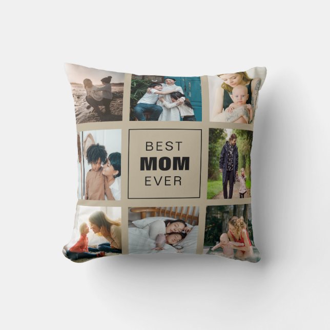 Cojín Decorativo Mejor foto de mamá Personalizado personalizada (Anverso)