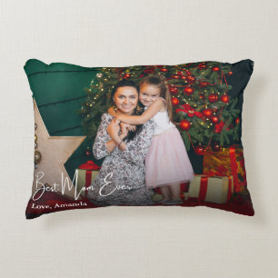 Cojín Decorativo Mejor foto de mamá siempre simple Personalizado