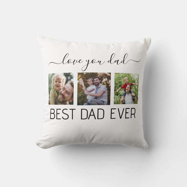 Cojín Decorativo Mejor foto de papá (Anverso)