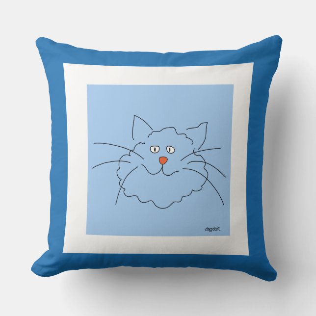 Cojín Decorativo Mejor gato azul (Anverso)