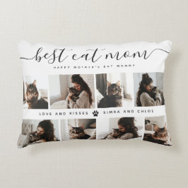Cojín Decorativo Mejor Gato Mamá: Foto del gato del Día de la Madre