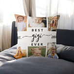Cojín Decorativo Mejor Gigi - Collage de fotos de nietos<br><div class="desc">Celebra el "Mejor GiGi de la Historia" con este Cojín decorativo de Collage de fotos de nietos personalizado. Este sincero regalo muestra un bello collage de preciadas fotos que capturan momentos especiales, complementado por un mensaje sincero. Está hecho con tejidos blandos de alta calidad y ofrece confort y estilo a...</div>
