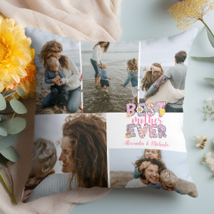 Cojín Decorativo Mejor Madre del Mundo Floral 5 Colaje de Fotos