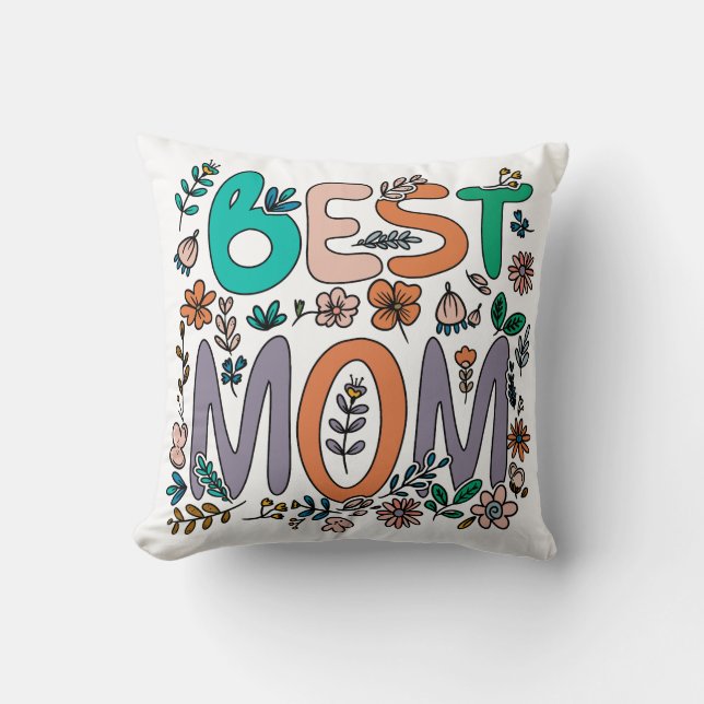 Cojín Decorativo Mejor Madre Floral Pillow (Anverso)