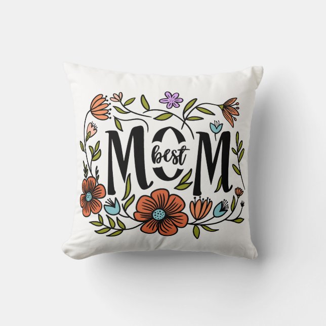 Cojín Decorativo Mejor Madre Floral Pillow (Anverso)