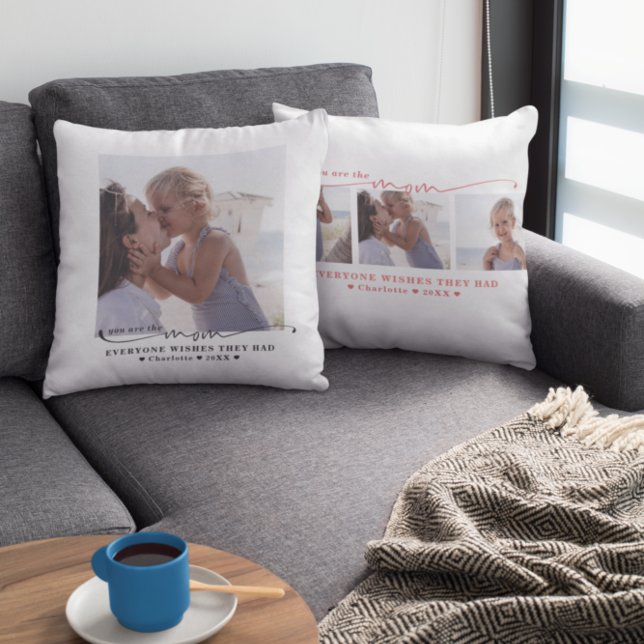 Cojín Decorativo Mejor madre | Foto Mínima Moderna Escrita A Mano (Subido por el creador)