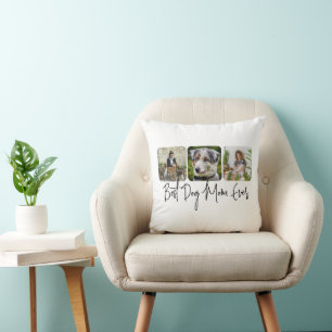 Cojín Decorativo Mejor Madre Perro - Personalizado de 3 Collages de