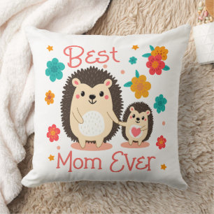 Cojín Decorativo Mejor Madre Que Nunca Madre Y Niño Hedgehog