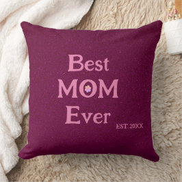 Cojín Decorativo mejor madre siempre Día de la Madre retro sólido m