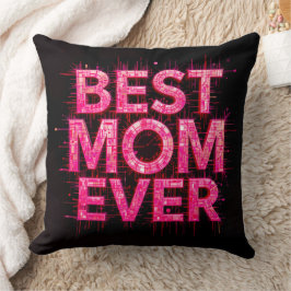 Cojín Decorativo Mejor Mamá Cita Nunca Mariposa Rosa