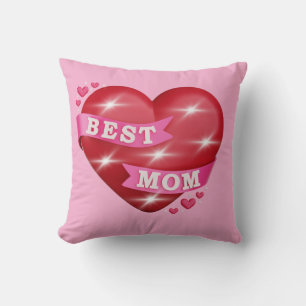 Cojín Decorativo Mejor Mamá Corazón Rojo Brillante 3D Gif Día de la