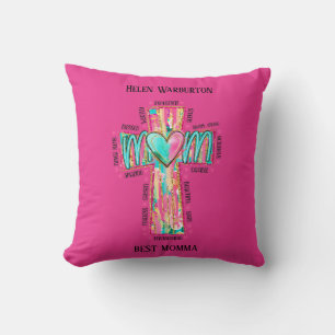 Cojín Decorativo Mejor Mamá Cristiana Personalizada